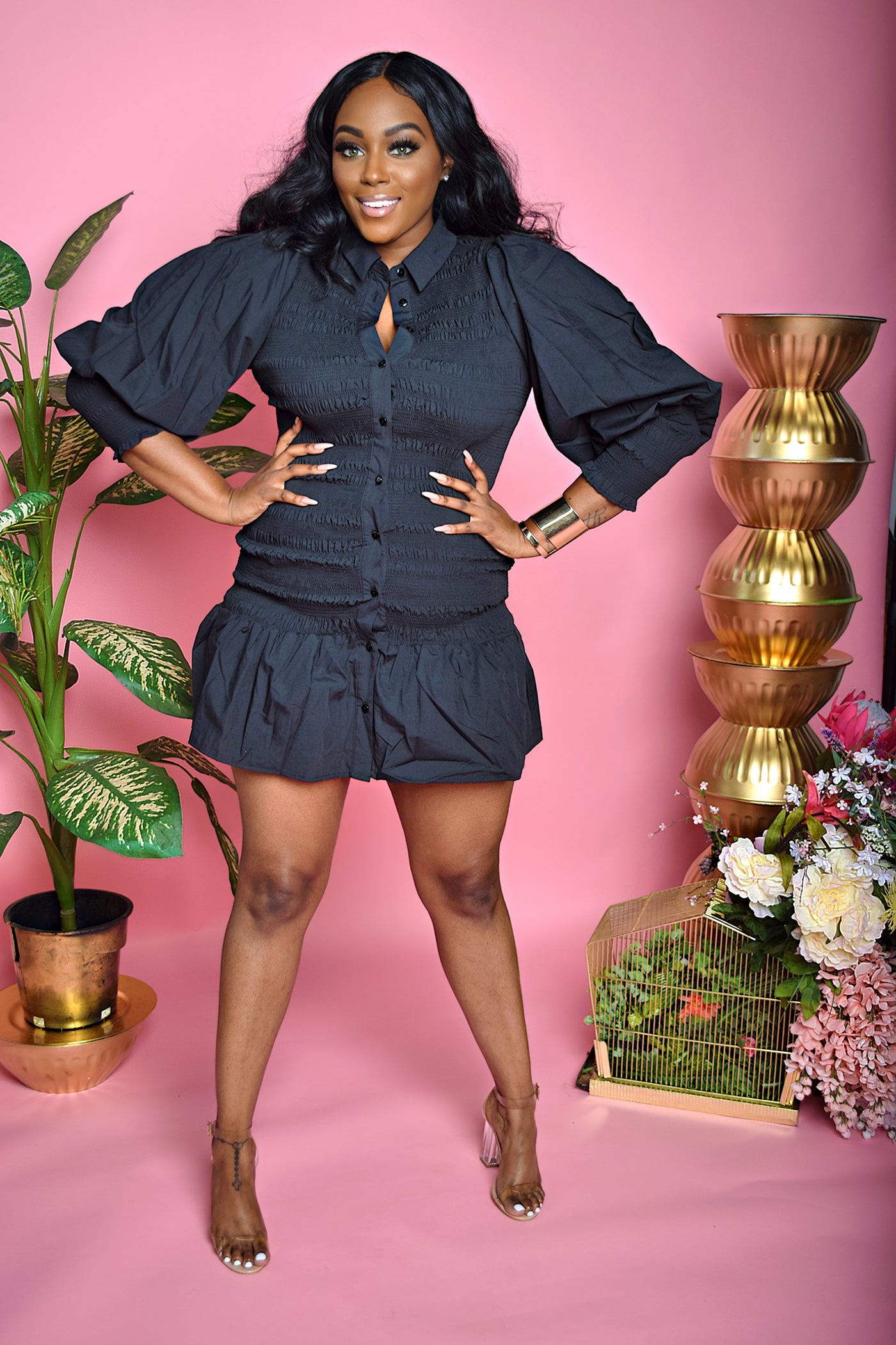 Such A Doll Dress | Ruched Ruffle Dress