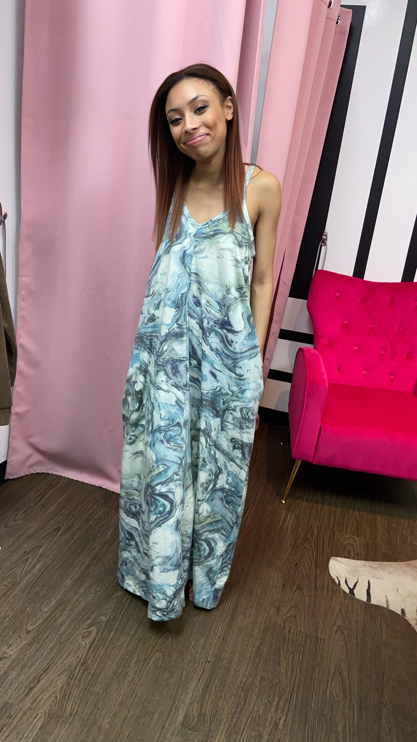 Marble Maxi Dress 2.0| Blue Dress