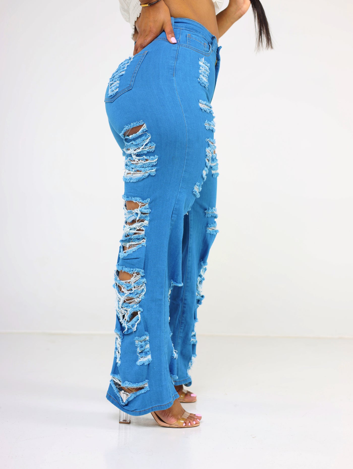Giving Action Jeans| Distress Denim Jeans