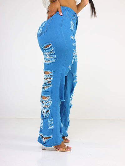 Giving Action Jeans| Distress Denim Jeans