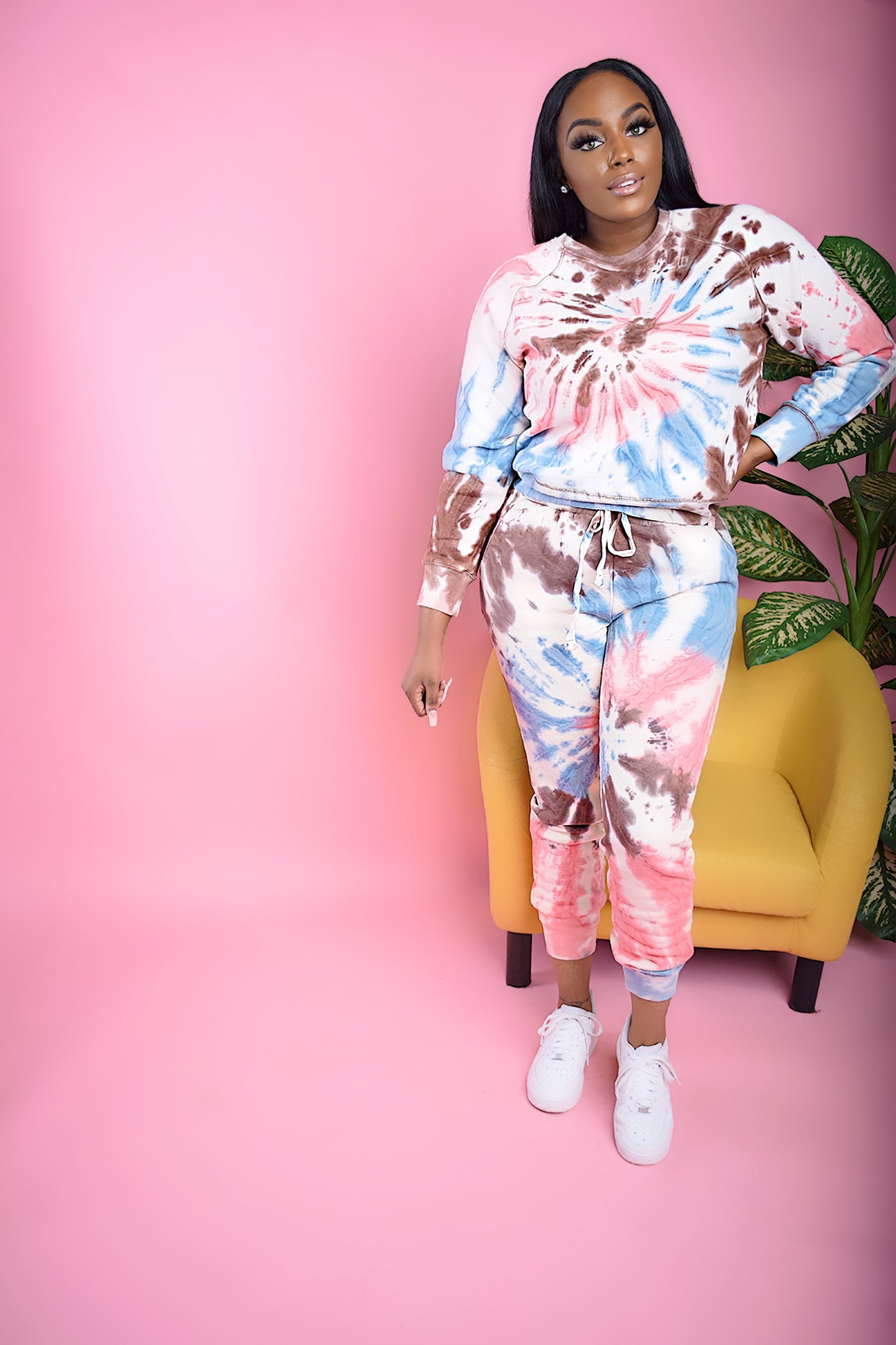 Tye Cutie| Pink/Brown Tye Die Jogger Set