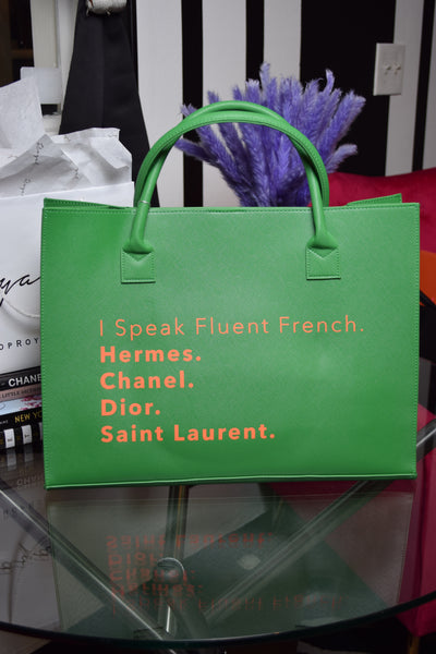 Bougie Tote | Green Over-sized Tote Bag