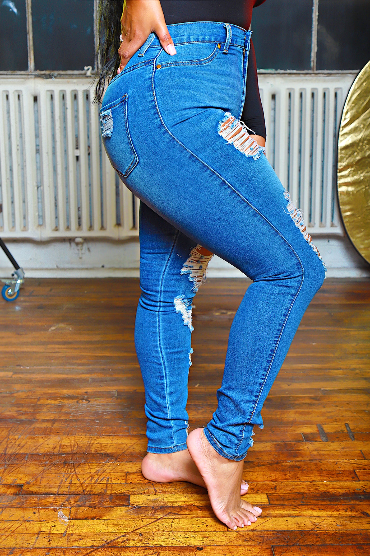 Yes Too Distress| Medium Wash High Waist Jeans