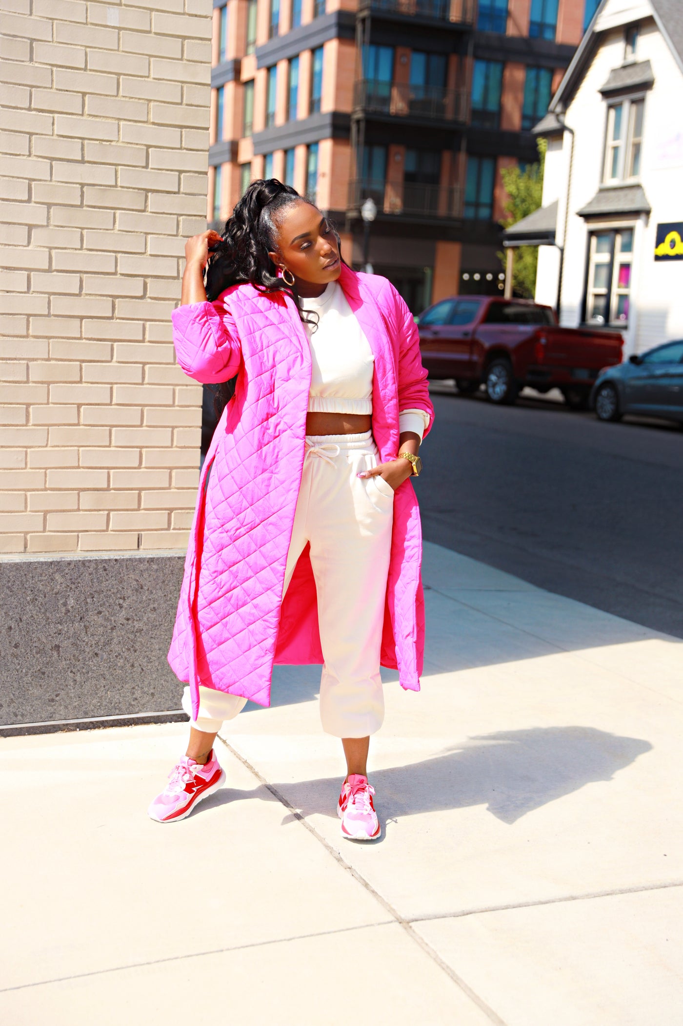 See You Around |Pink Puffer Trench